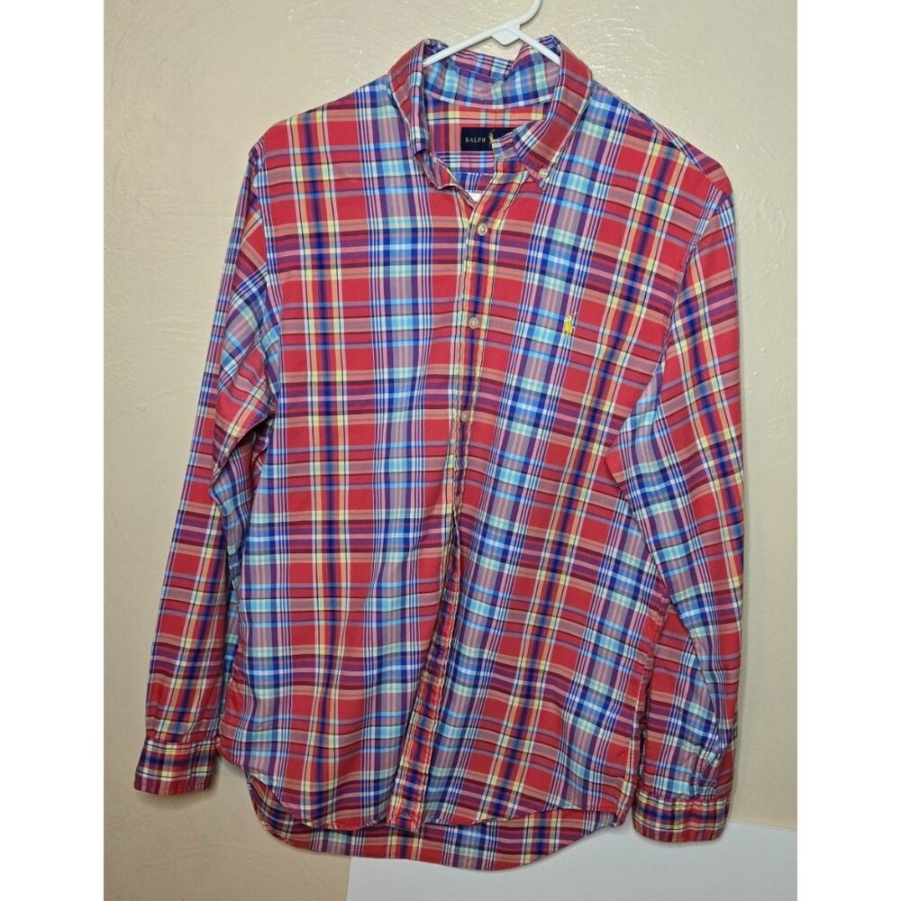 Ralph Lauren Gold Label Primary Color Plaid Button Down Size Medium